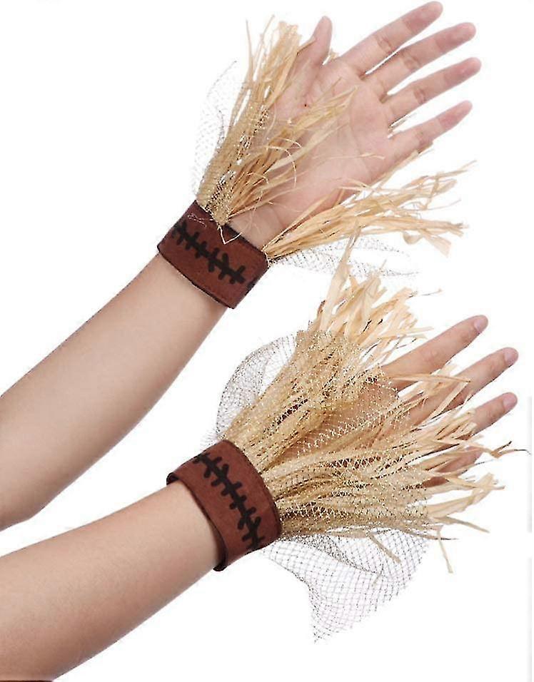 Vogelscheuche Halloween-Kostüm-Set – Strohhut Mit Halskette & Armband Für Karneval & Cosplay