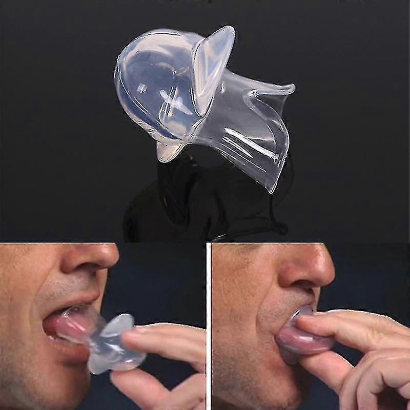 Silicone Anti Snore Tongue Retaining Device With Case Stop Snoring Breathing Sleep Aid Tool