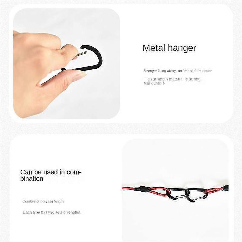 6pcs Bungee Cord Binde Strap String mit Karabiner Haken Zelt Kajak Camping Radfahren Gepäck Zubehör