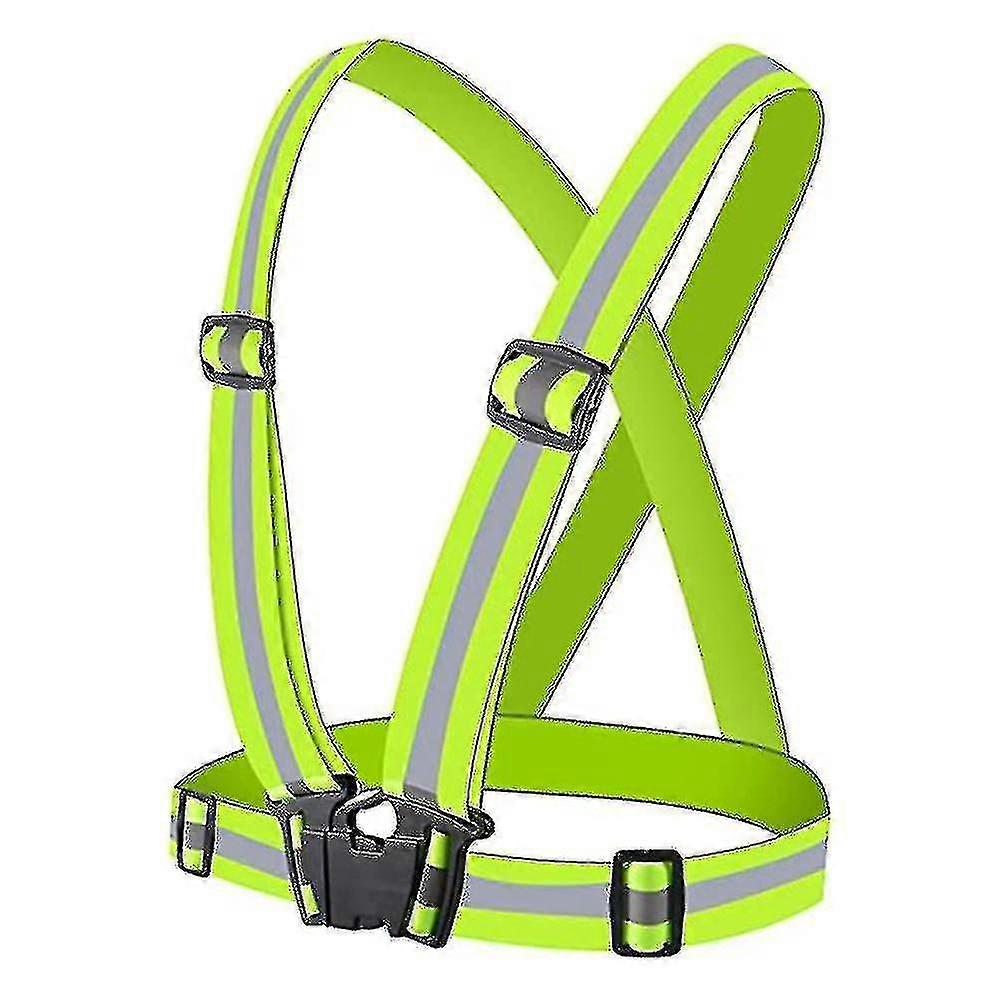 Gilet réfléchissant Gear Gilets d’avertissement unisexes Bande de sécurité laser réglable compatible avec la course de nuit Cyclisme Jogging Marche 1pcs-vert