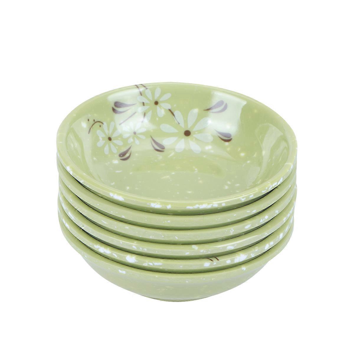 6pcs Melamine Sauce Plates Reusable Sauce Container Small Dipping Dish for Restaurant Home (Daisy)