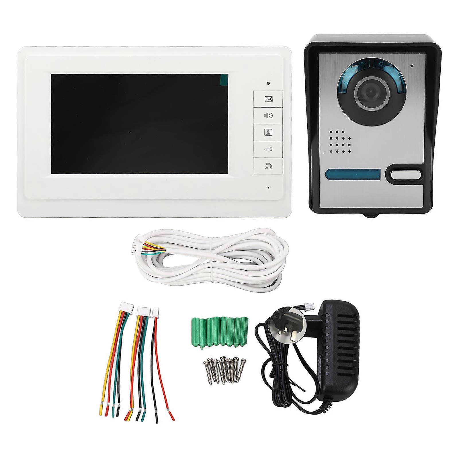 Video Door Phone System Wireless Doorbell Intercom Monitor Smart Home Kit HD 7in TFT LCD Screen AC100~240V
