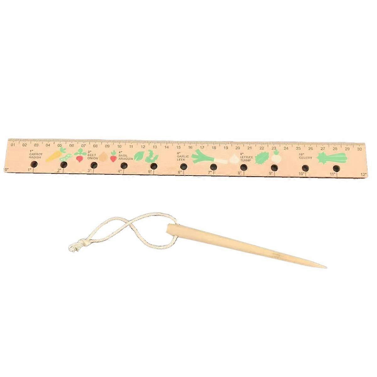 New Wooden Garden Seedling Ruler Dripper Vegetable and Fruit Planting Board Seed Spacing Template Seedling Tool