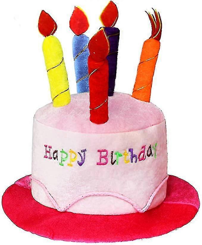 Plush Happy Birthday Cake Hat Unisex Adult Size Fancy Dress Party Hats