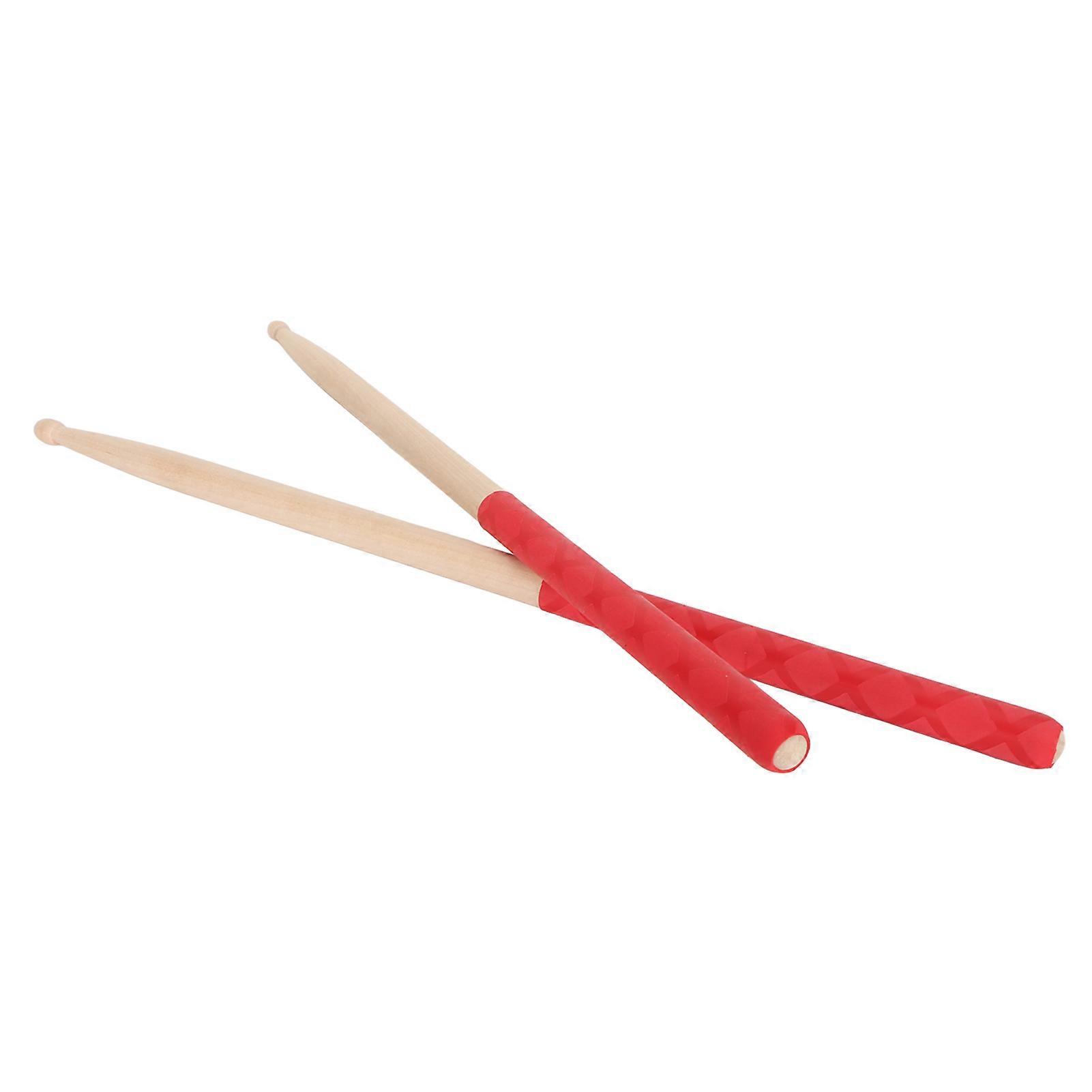 5A طبل العصي متوافقة مع الكبار والاطفال المبتدئين القيقب الخشب تلميح أفخاذ مع مقبض مطاطي مضاد للانزلاق متوافق مع ملحقات الآلات الموسيقية الأحمر X