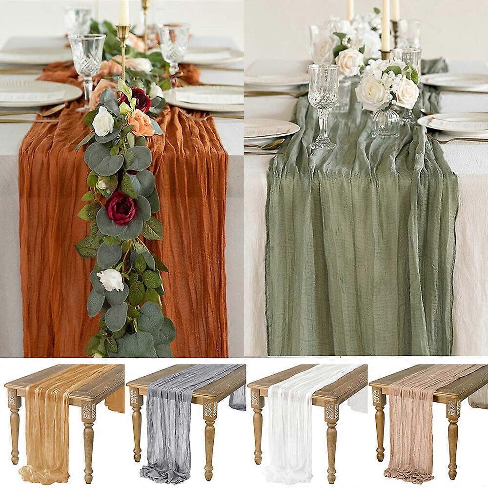 Cheesecloth Table Runner 10ft Gauze Boho Rustic Orange Cheese Cloth Table Runner,100% New