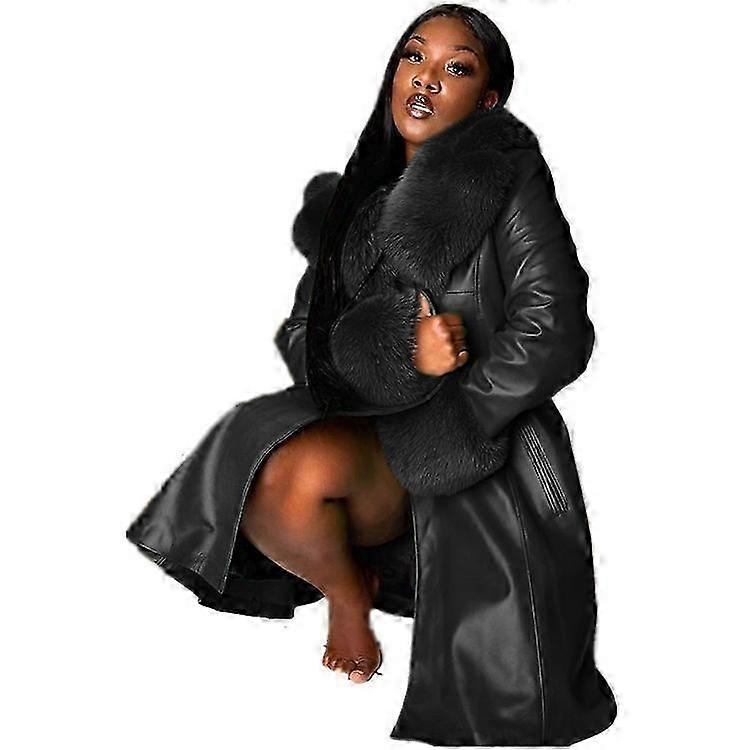 Women's Winter Warm Long Sleeve Pu Leather Jacket - JA