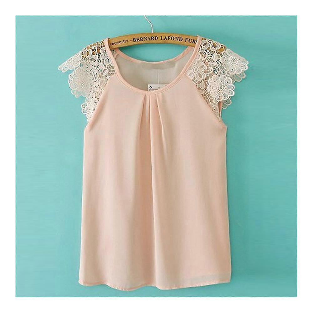 Lace Macrame Sleeve Splicing Chiffon Shirt