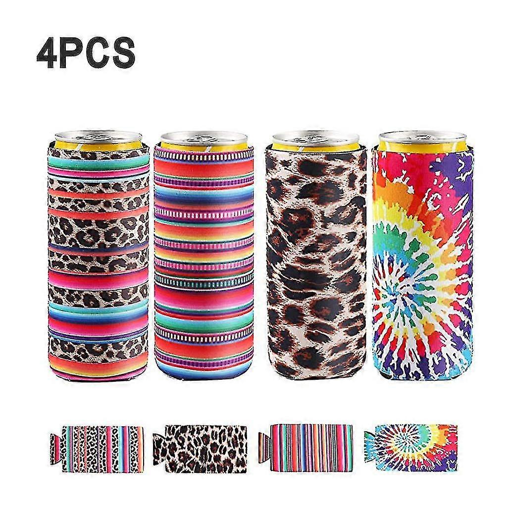 4 Adet Neoprene İnce Bira Can Sleeves, İzolatör BiraSı Soğutma Kapağı
