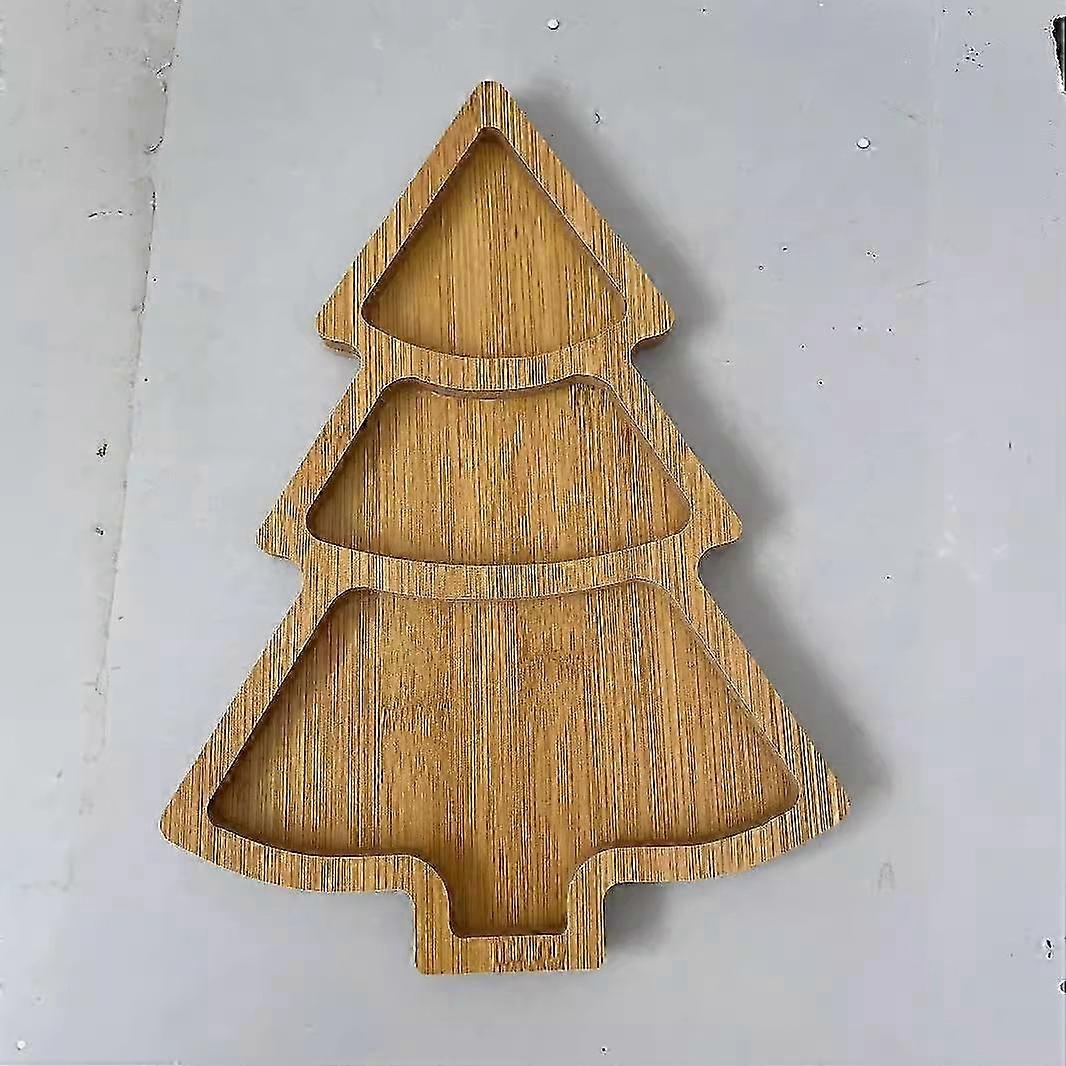 Serveringsbrett i tre juletreskuffplate for hjemmet (spiss tre delt)
