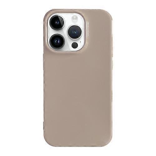 Mobile Phone Cases For iPhone 15 Pro Max Shockproof Solid Color TPU Phone Case(Khaki)