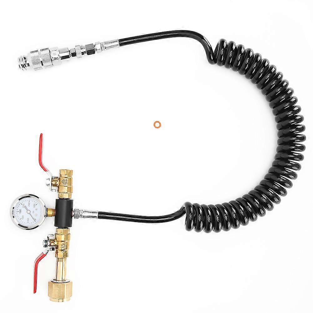 CO2 Double Valve Soda Hose with 3000psi Meter Kit Accessories W21.8-14 for Soda Stream