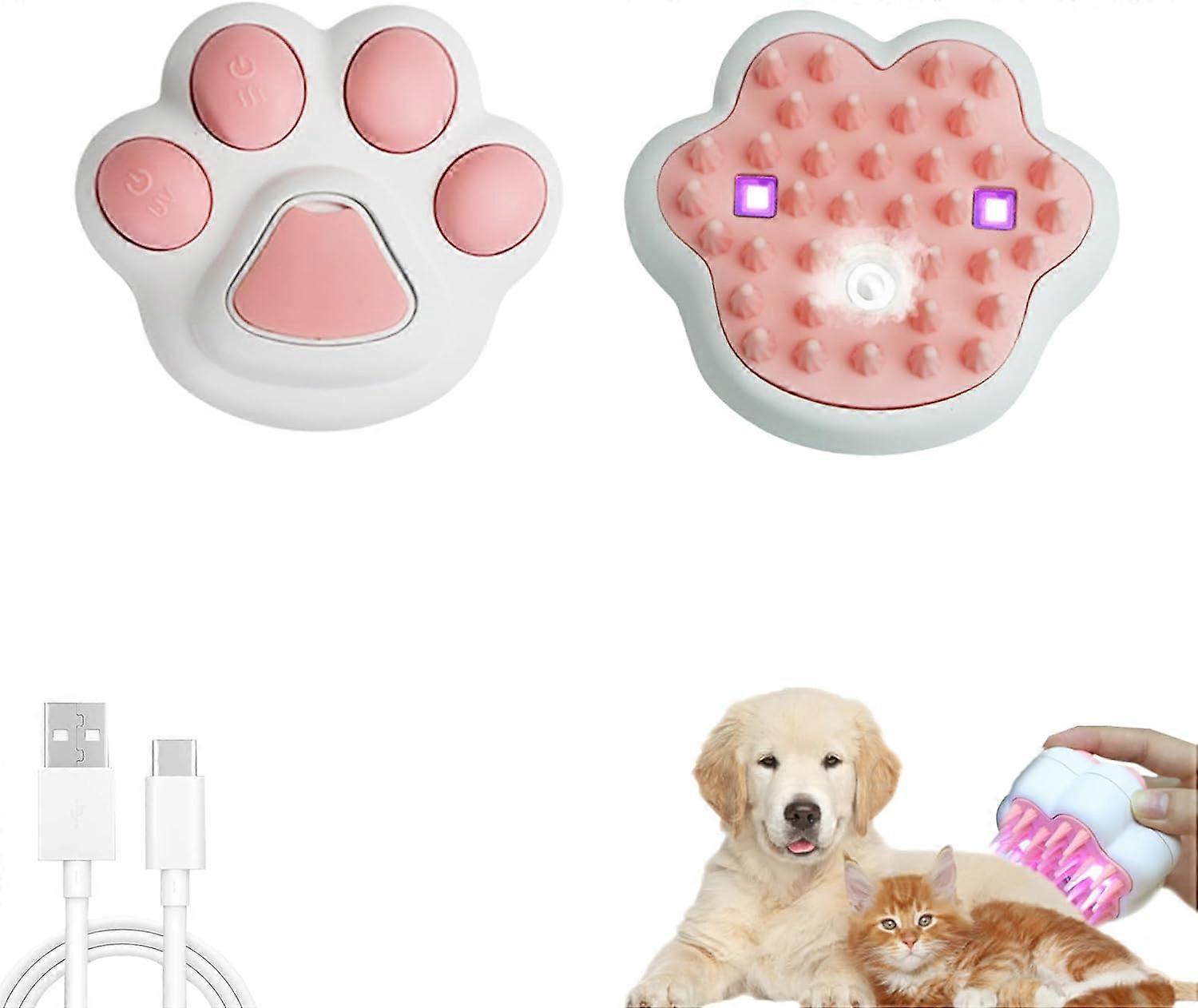 Steamy Cat Brush, 3-in-1 Cat Steamy Brush, Self Cleaning Steam Cat Brush For Massage, Removing Tangled And Loosse Hair
