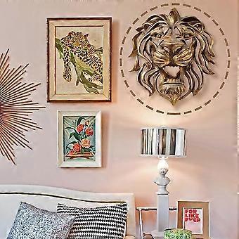 Extérieur de grande taille en laiton, Sculpture murale, Animal doré, tête de Lion en or, décoration murale pour la vente