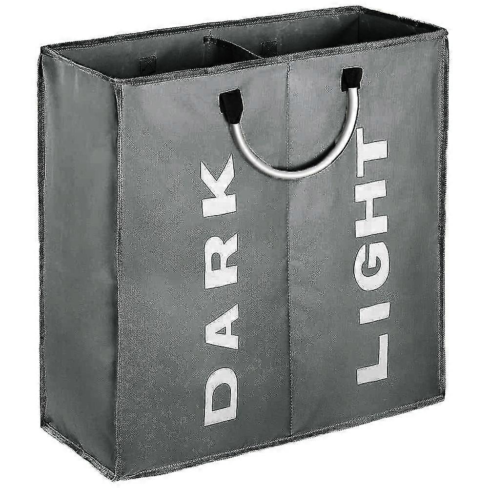 Double Laundry Hamper With Lid And Removable Laundry Bags, Collapsible