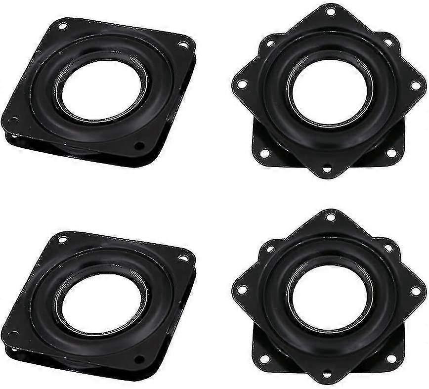4 Pcs 3 Inch Square Rotating Swivel Plate,360 Turntable Swivel Plate,for Bar Stools,Chairs,Black