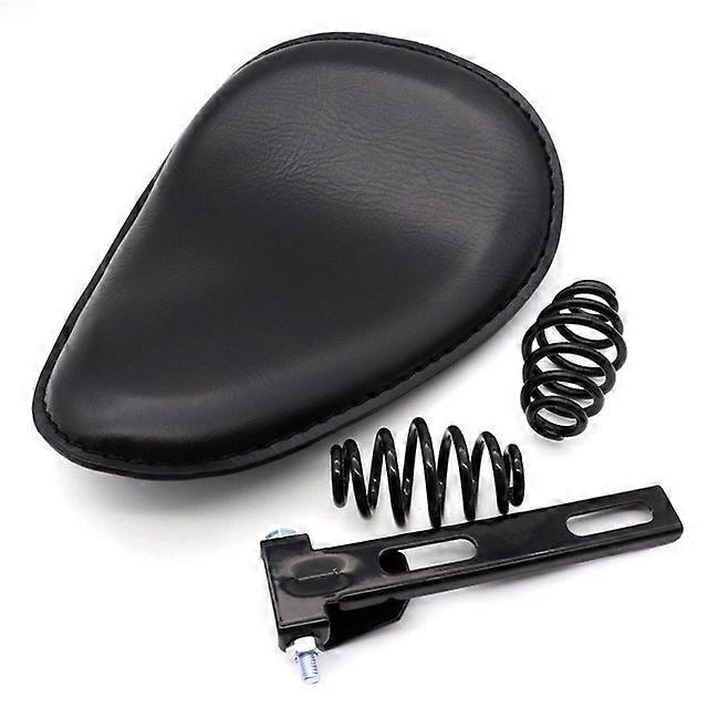 Custom Motorcycle PU Leather Saddle Seat Cushions 3" Spring Solo Bracket Seat Universal For Harley Chopper Bobber Cafe Racer