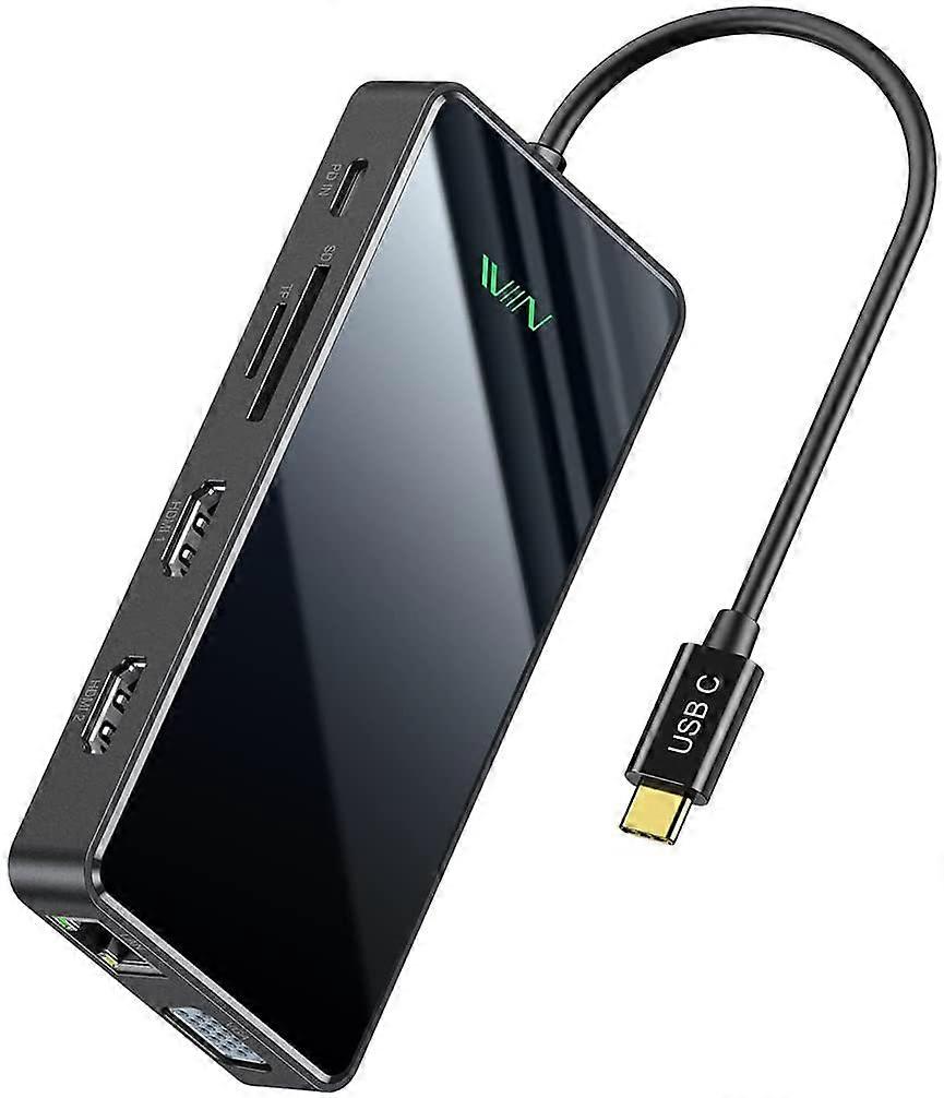 USB Type C Dock Displaylink Dual HDMI 2K 4k Adapter Hub Laptop Docking Station For Lenovo ThinkPad HP Dell XPS M1 MacBook MacOS