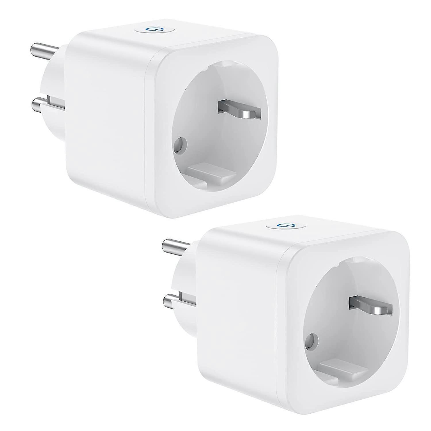 WiFi Plug-in Socket, 16A 3680W Smart Socket, Alexa Google Home Compatible, with Voice Control and Remote Control, Timer Outlet (2 Pack)