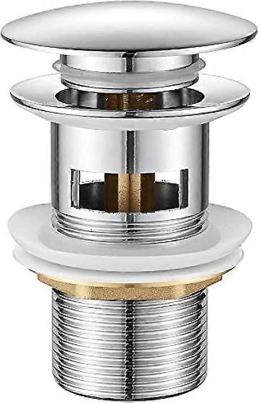 Bathroom Drain, Pop Up Sink Drain, Chrome, Silver