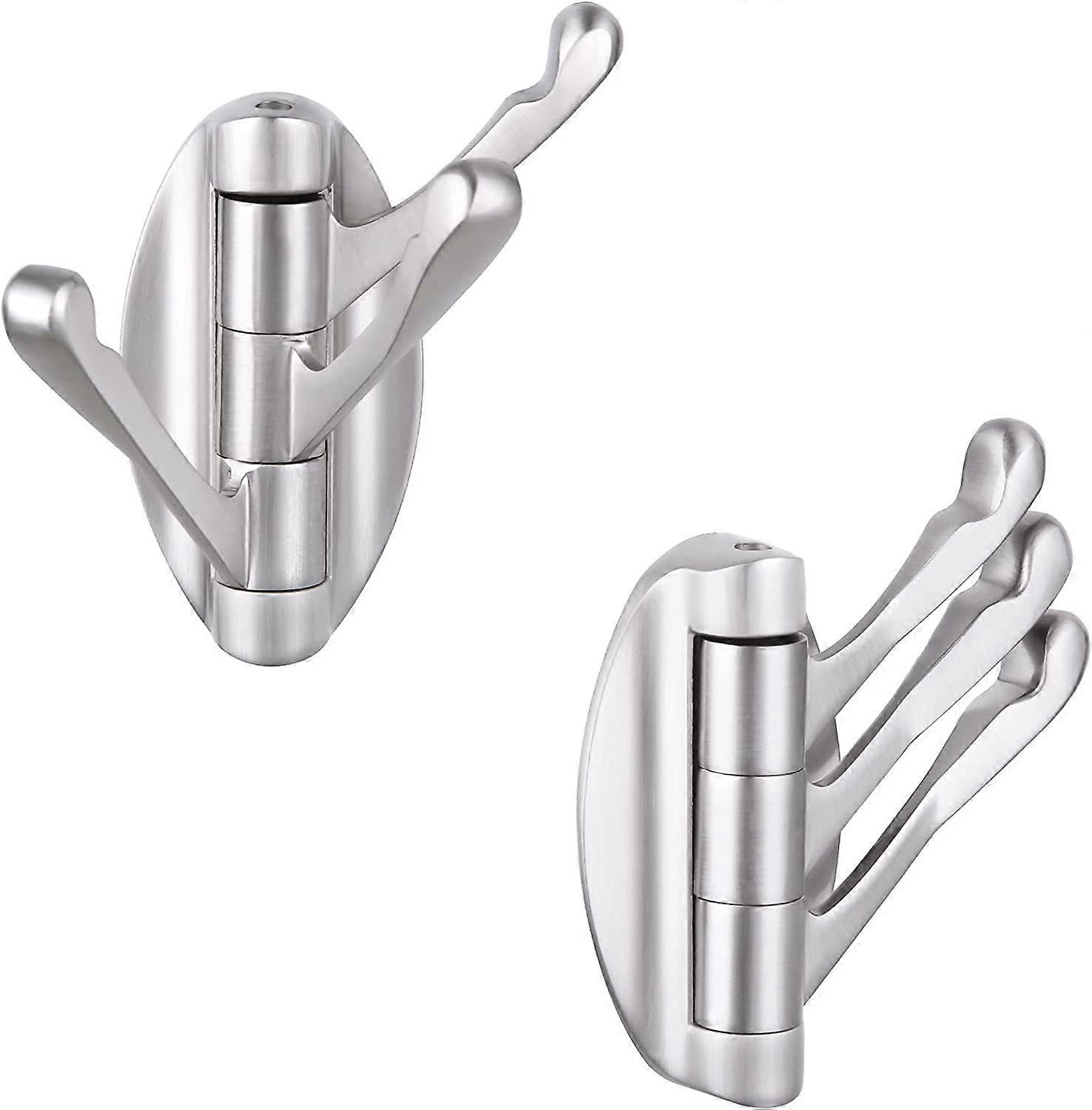 Foldable Swivel Towel Hook 2 PCS, Angle Simple Metal Flexible Coat Hook