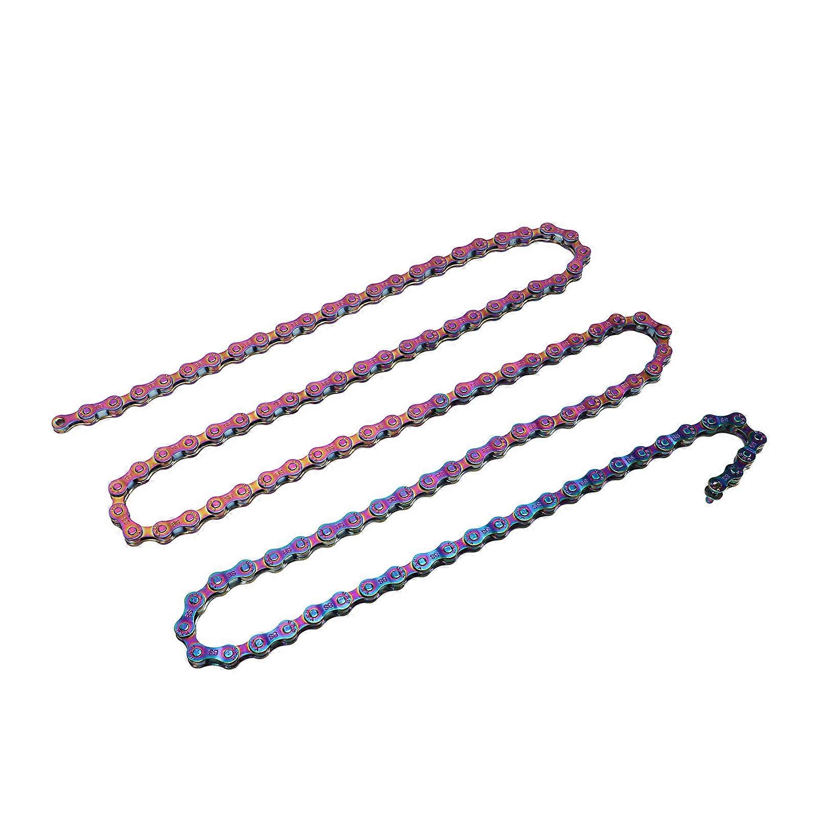 Bike Chain Rust Proof Sensitive Colorful Electroplating 6 7 8 Speed Chain compatible with Road Mountain Bikes