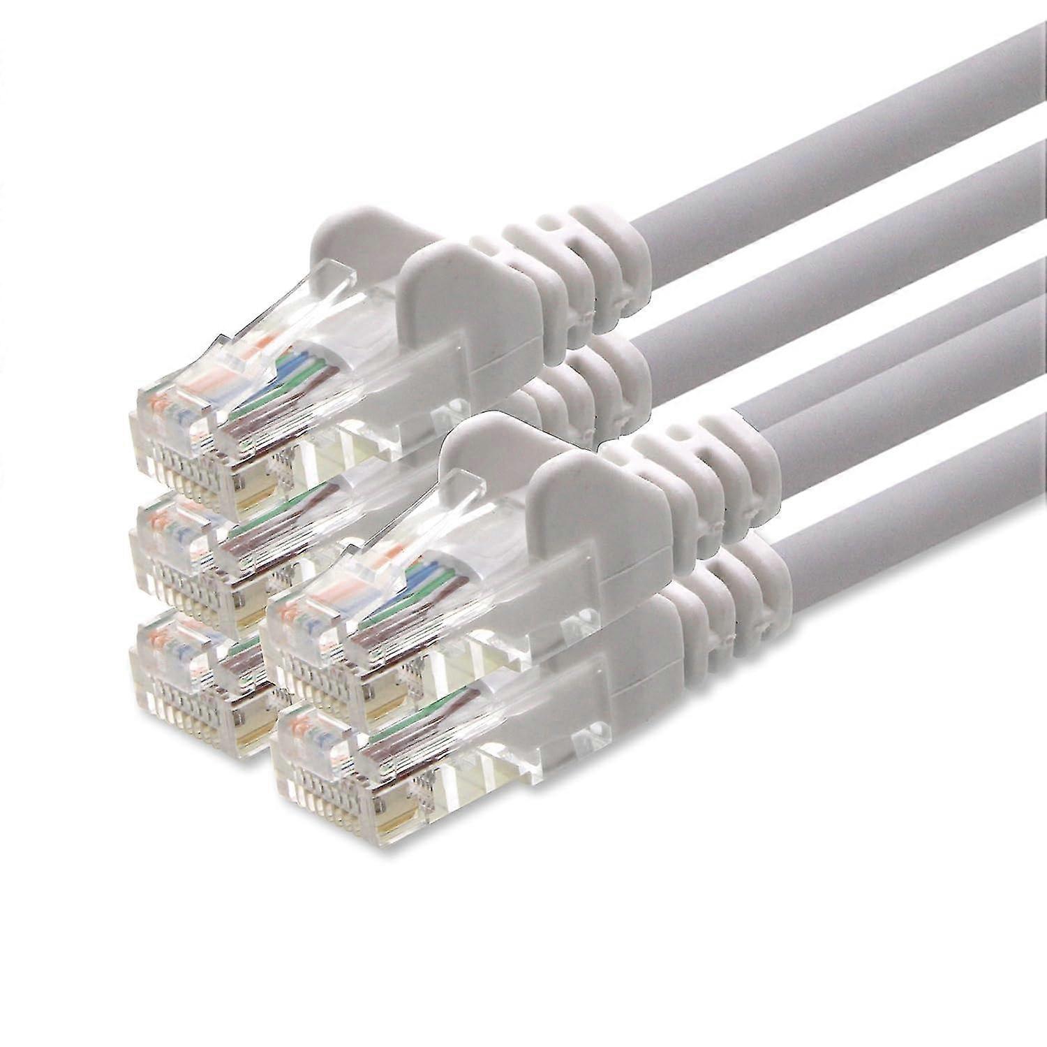 1aTTack 0.5m CAT5 UTP Network Patch Cables Set Twisted Pair with 2 x RJ45 (5 units) - White