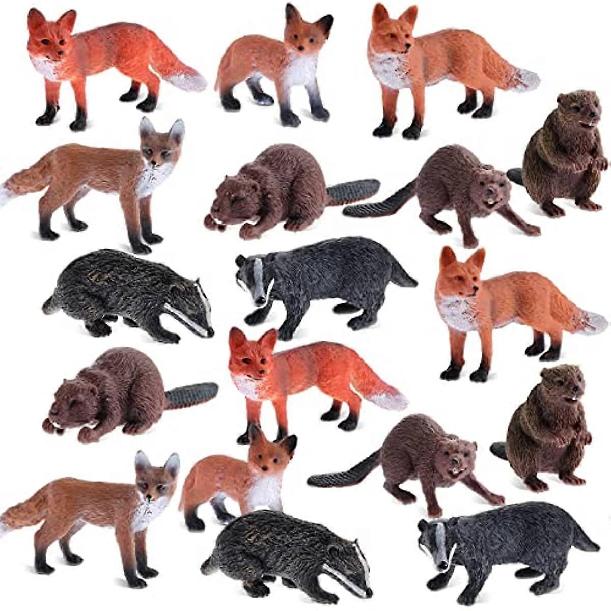 18 Pcs Mini Forest Animal Figures Realistic Wildlife Animal Figurines Toy  Plastic Woodland Animal Figurines Miniature Animal Figurines Miniature Toys