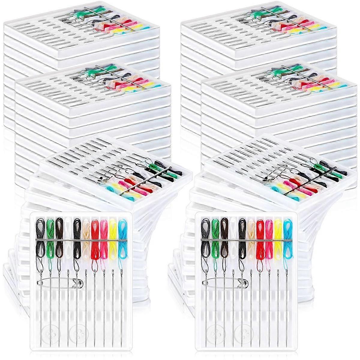 60 Boxes Quick Fix Sewing Kit Pre Threaded Needle Kit Personal Needle and Thread Kit Mending Kit Sewing Travel Kit