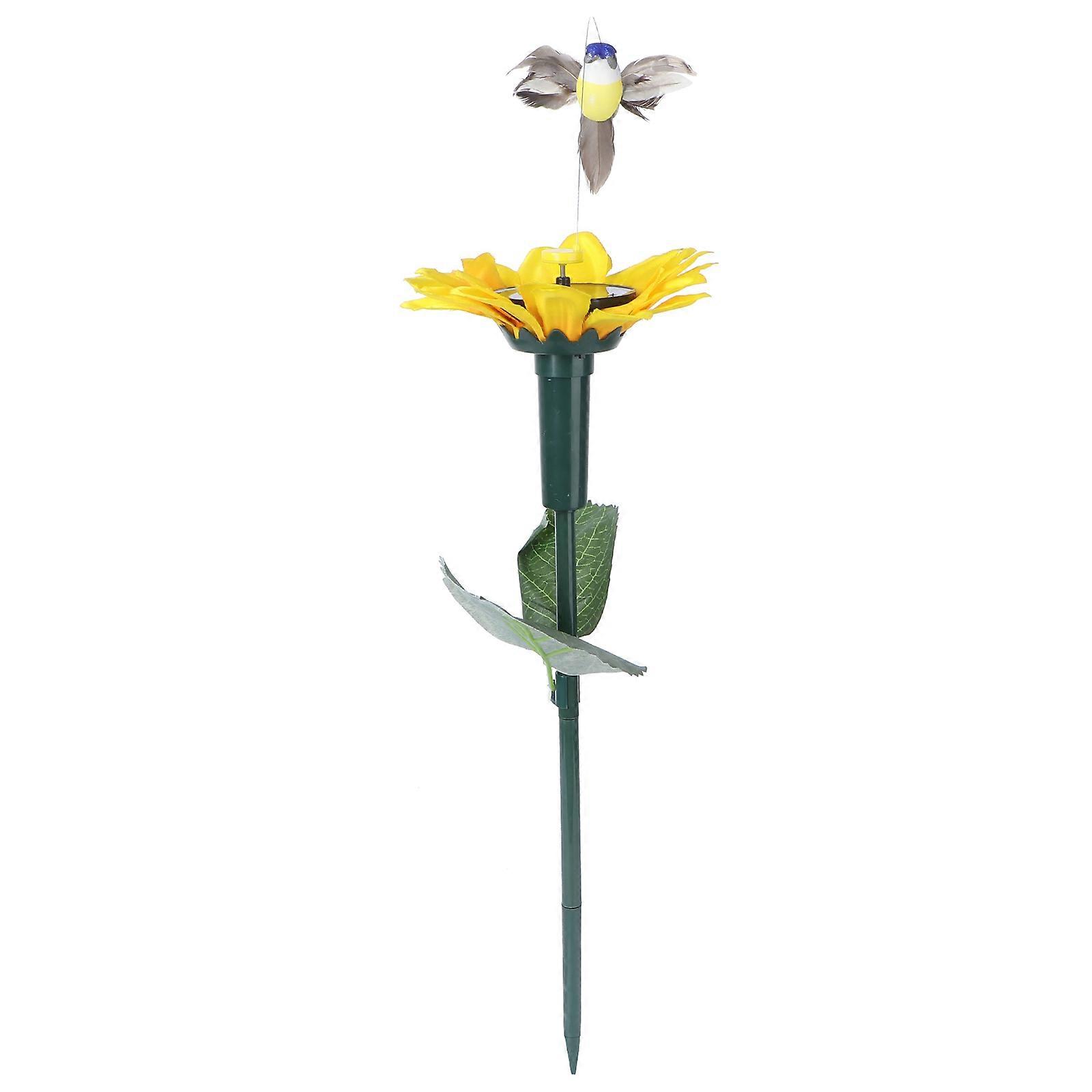 Creative Design Flying Simulation Hummingbird Solar Powered Sunflower Decoration