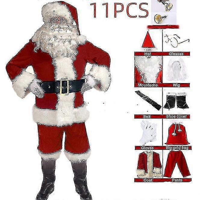 メンズサンタクロースコスチューム大人のクリスマスサンタクロースコスチュームサンタスーツ