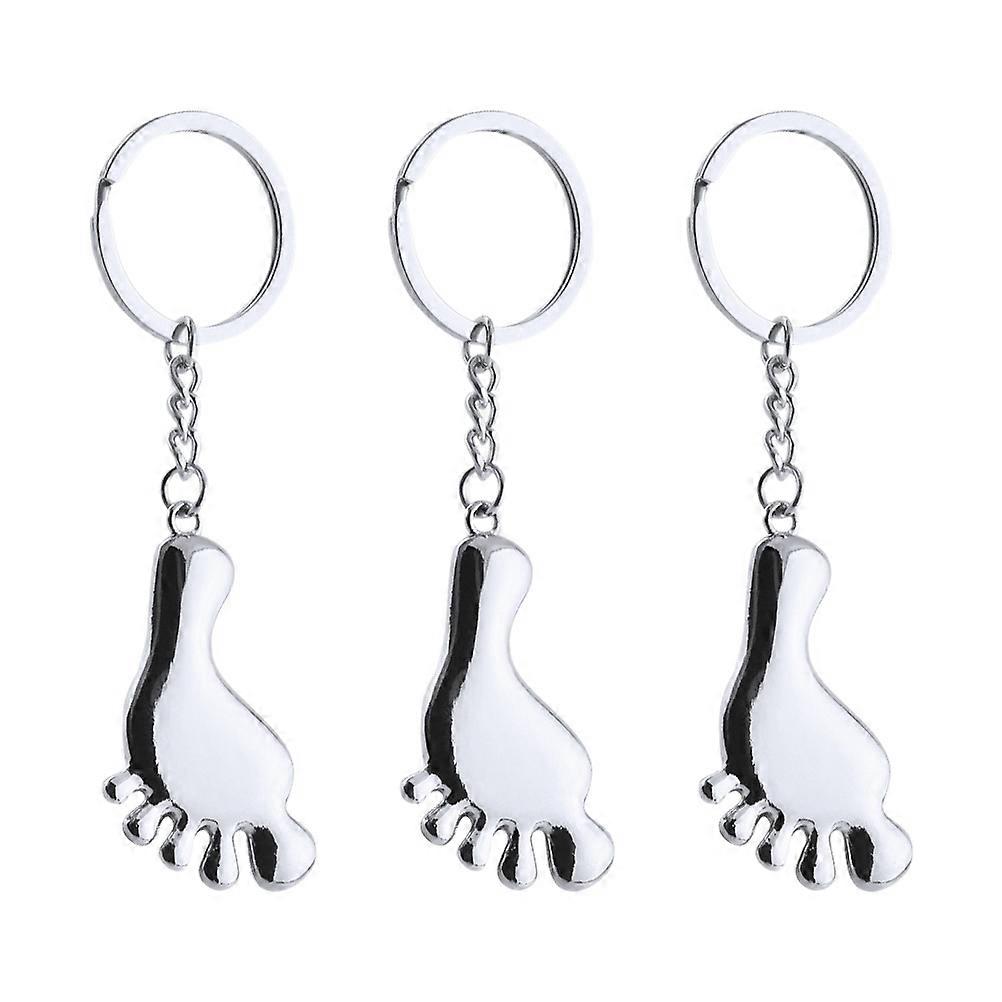 3 Pcs Keychains Car Keys Feet Key Ring Car Hanging Decor Footprint Keychain Handbang Keychain Feet Key Chain