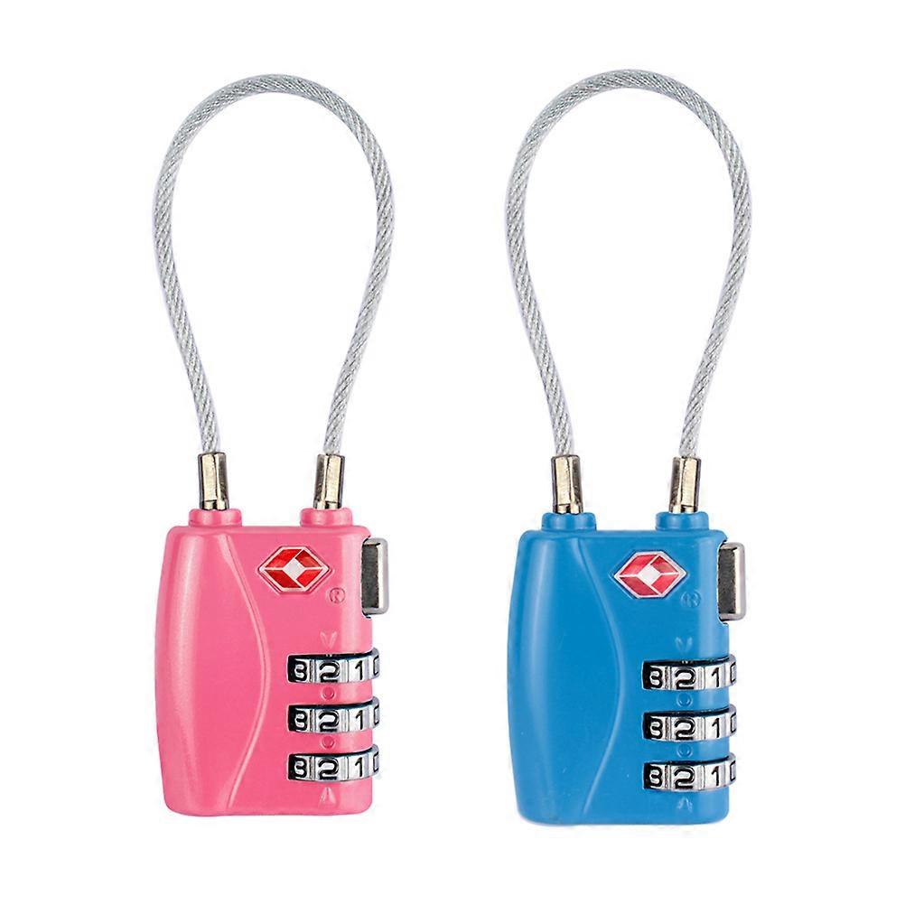 Pad Lock Password Padlock 3-Bit Password Customs Lock Wire Rope Password Lock Travel Padlock