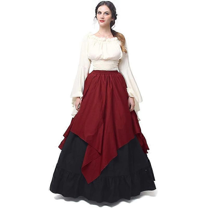 Womens Renaissance Medieval Costume Victorian Dresses Gown Scottish Dress