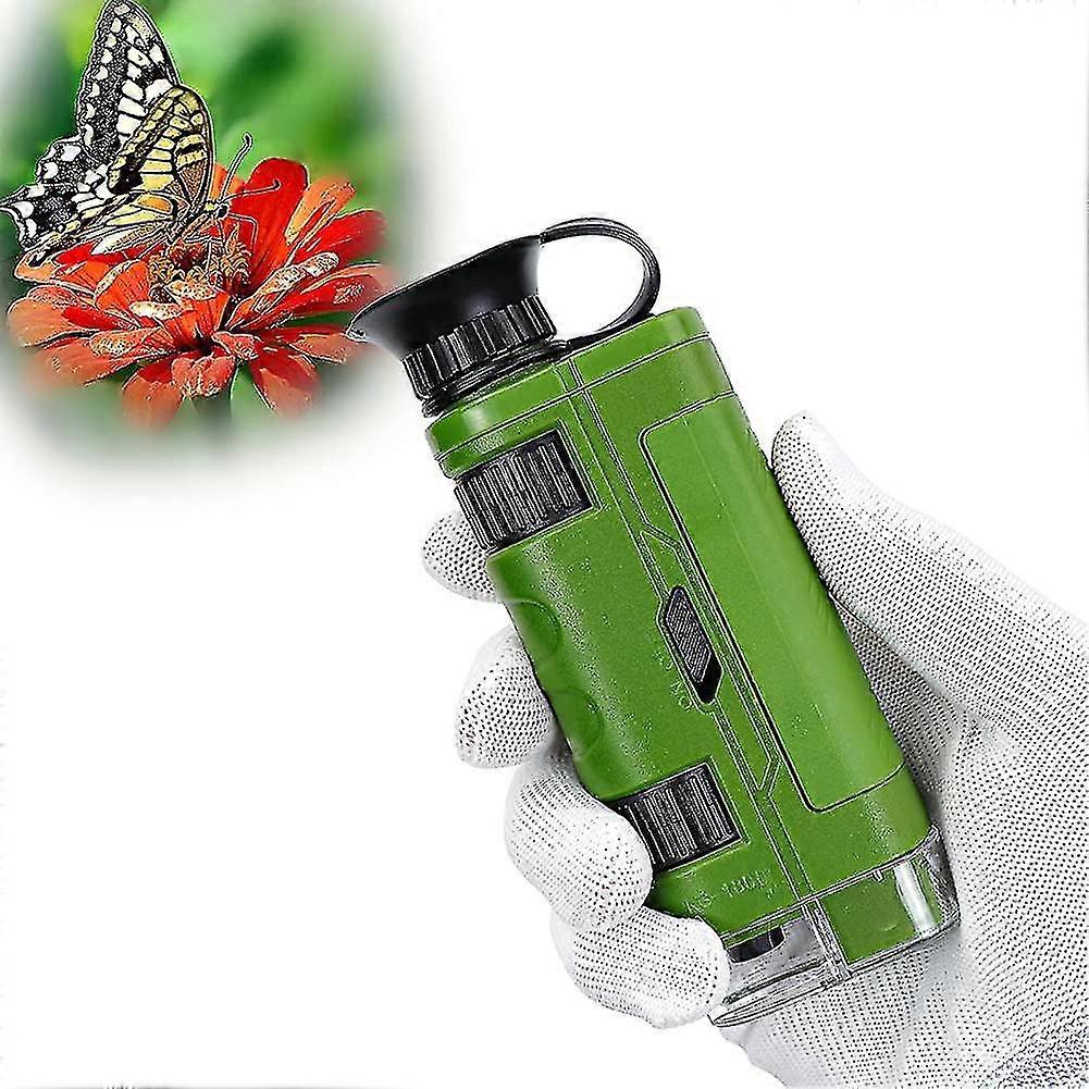 80~120x Portable Microscope For Kids And Beginners, Mini Pocket Microscope With