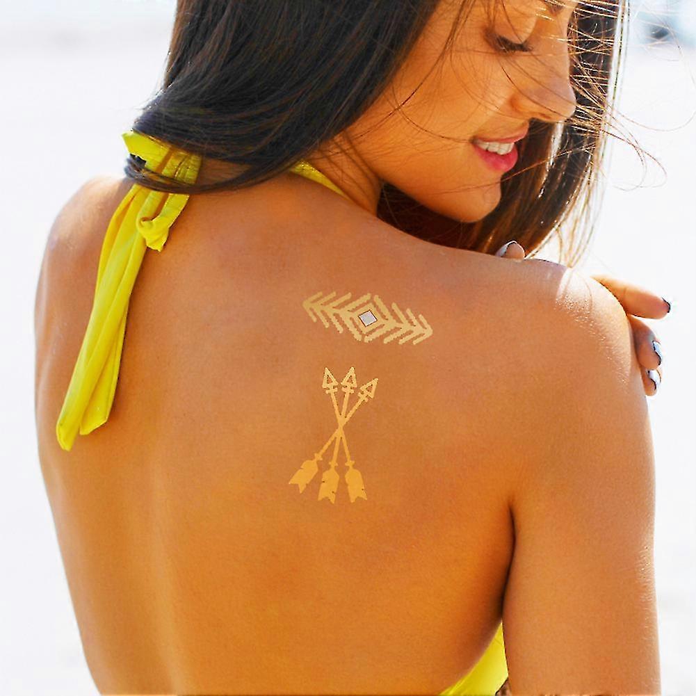 5sheets Diy Body Art Feather Flower Waterproof Temporary Flash Tattoo