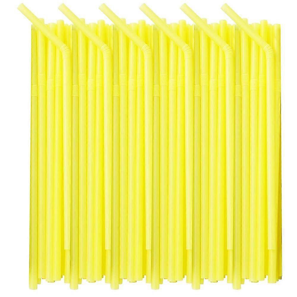 200pcs Extended Straws Plastic,bpa-free Drinking Straw,yellow