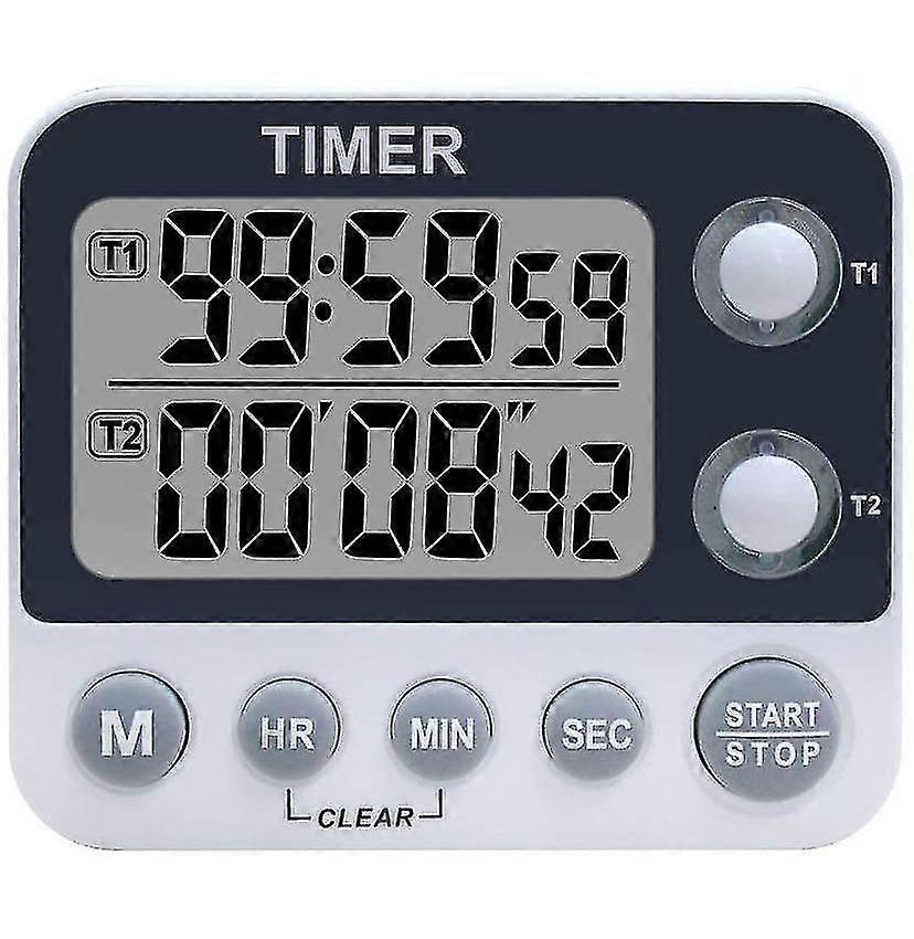 Digital Kitchen Timer Magnetic Large Screen Countdown Timer Clock 2 Channel Groups 99 Hours -BP XH
