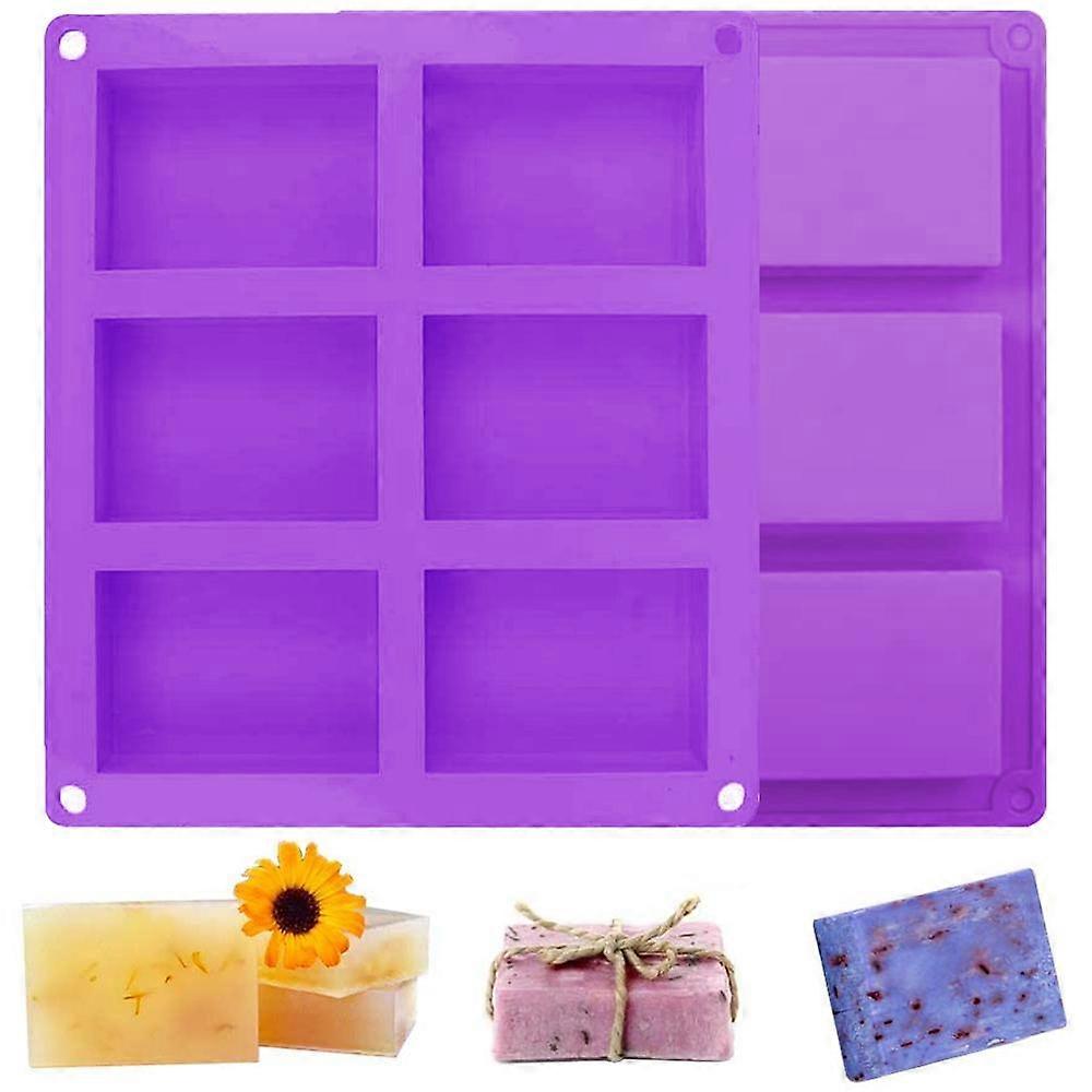2 Pack Silicone Soap Molds, 6 Cavities Silicone Baking Mold Cake Pan