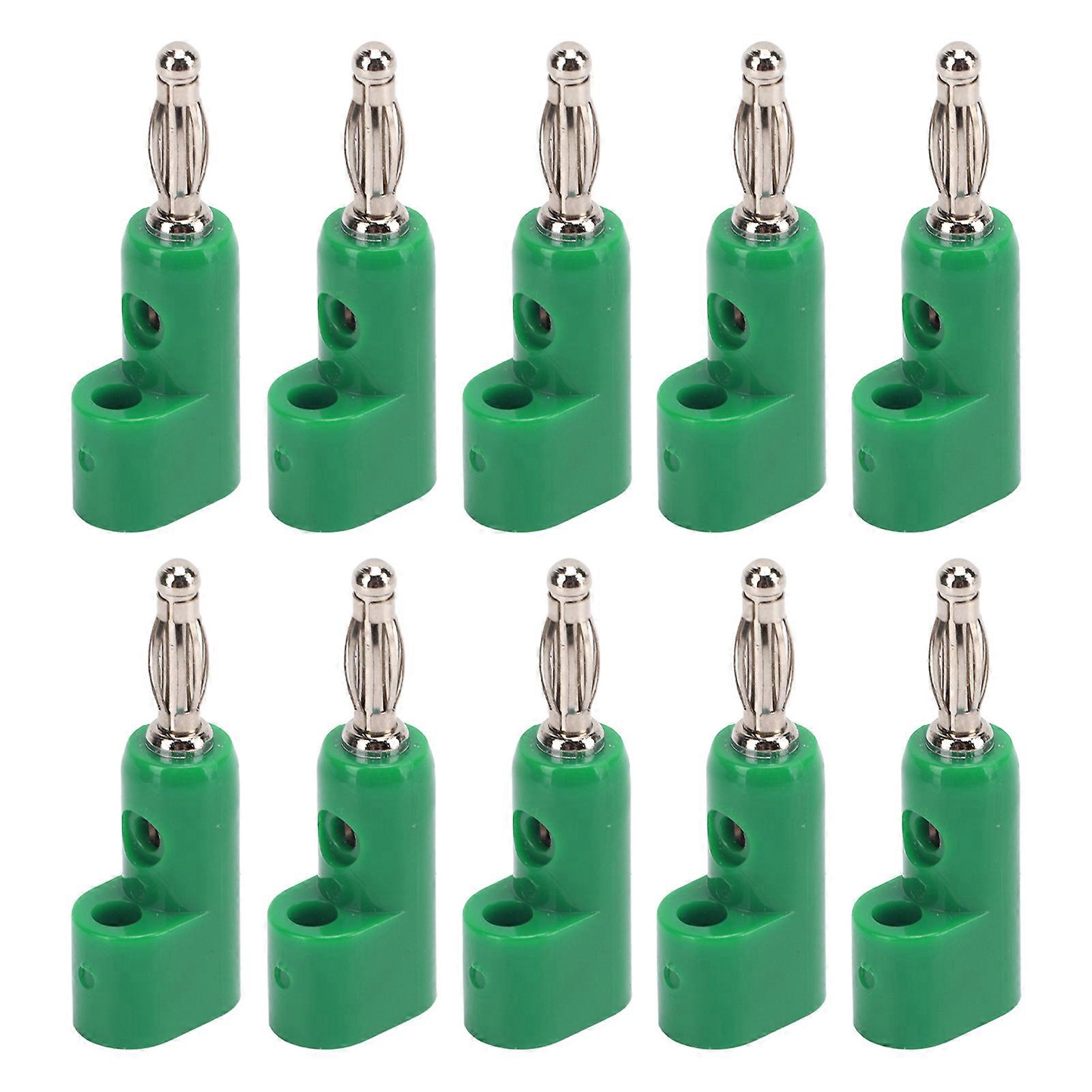 Durable Stackable 4mm Solderless Banana Plugs - Brass & ABS, Easy Install, 10-Pack