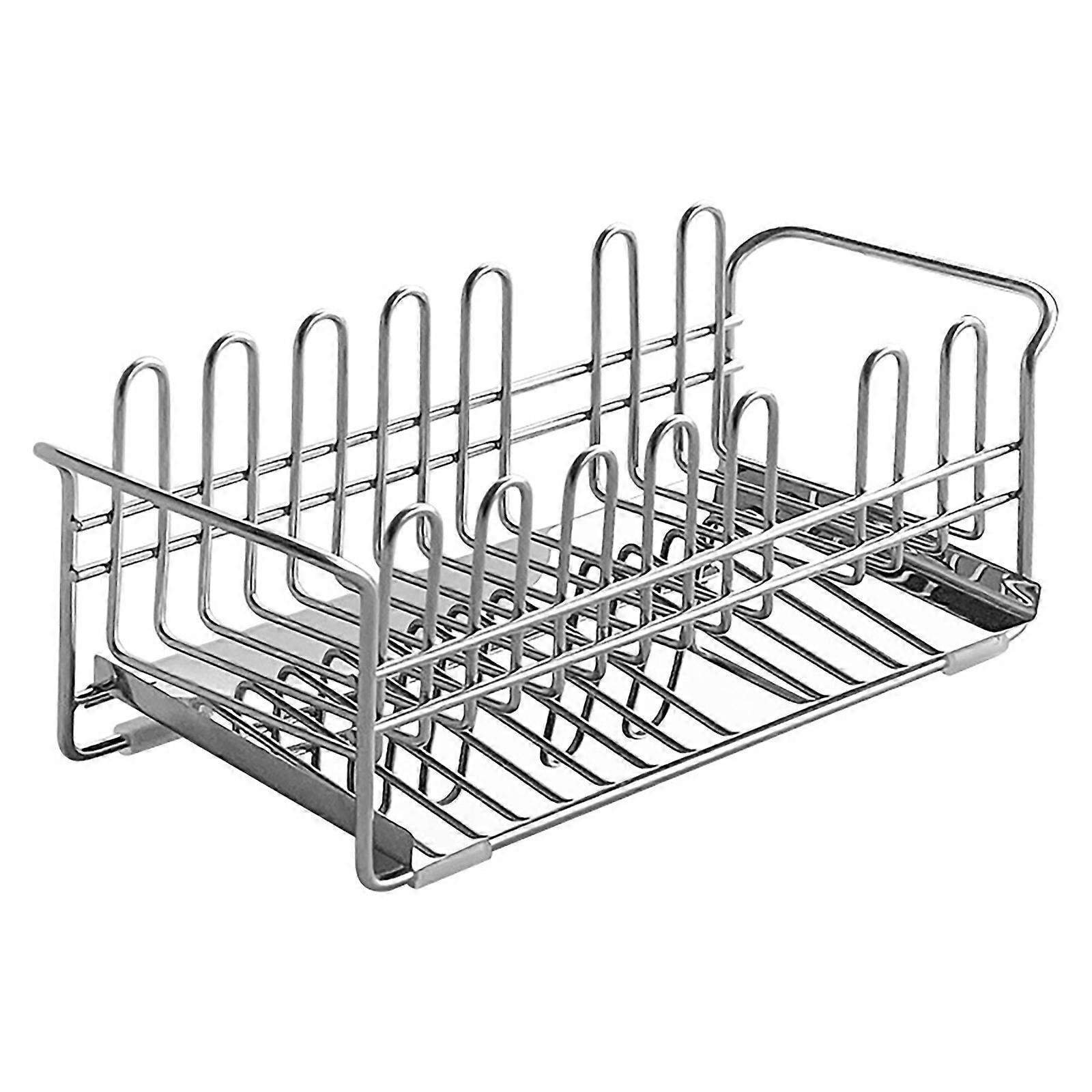 Kitchen Racks Tableware Drain Basket Durable Multipurpose Practical Stainless Steel Sturdy 1pcs Sink Dish Drainer