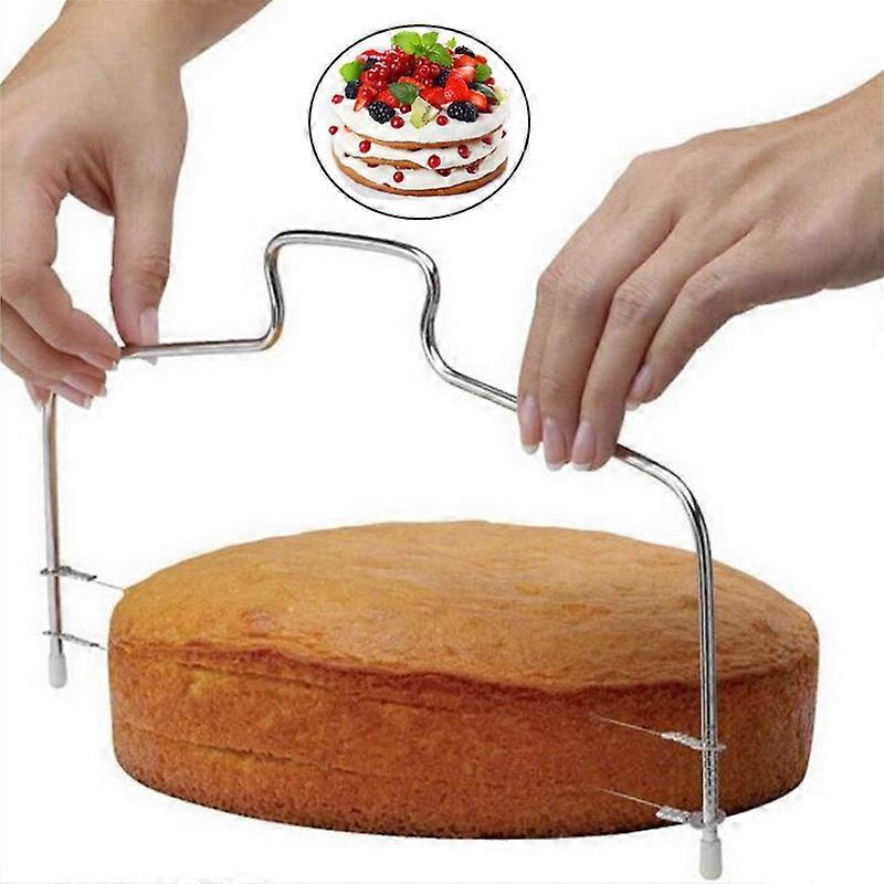 Adjustable DIY Double Slice Bread Cutter Durable Leveler Stainless Steel Cake Baking Tools Kitchen Gadget