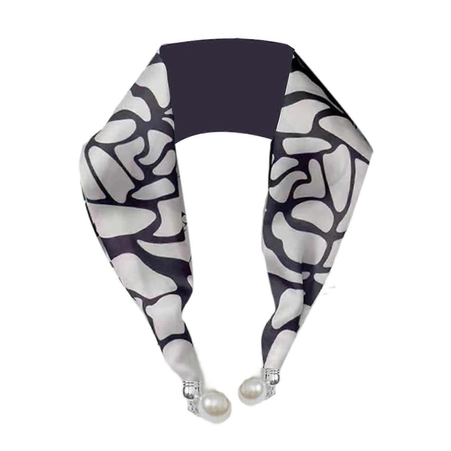 Écharpe en mousseline de soie pour femme, boucle magnétique, impression couleur vive, style collier, écharpe fine décorative