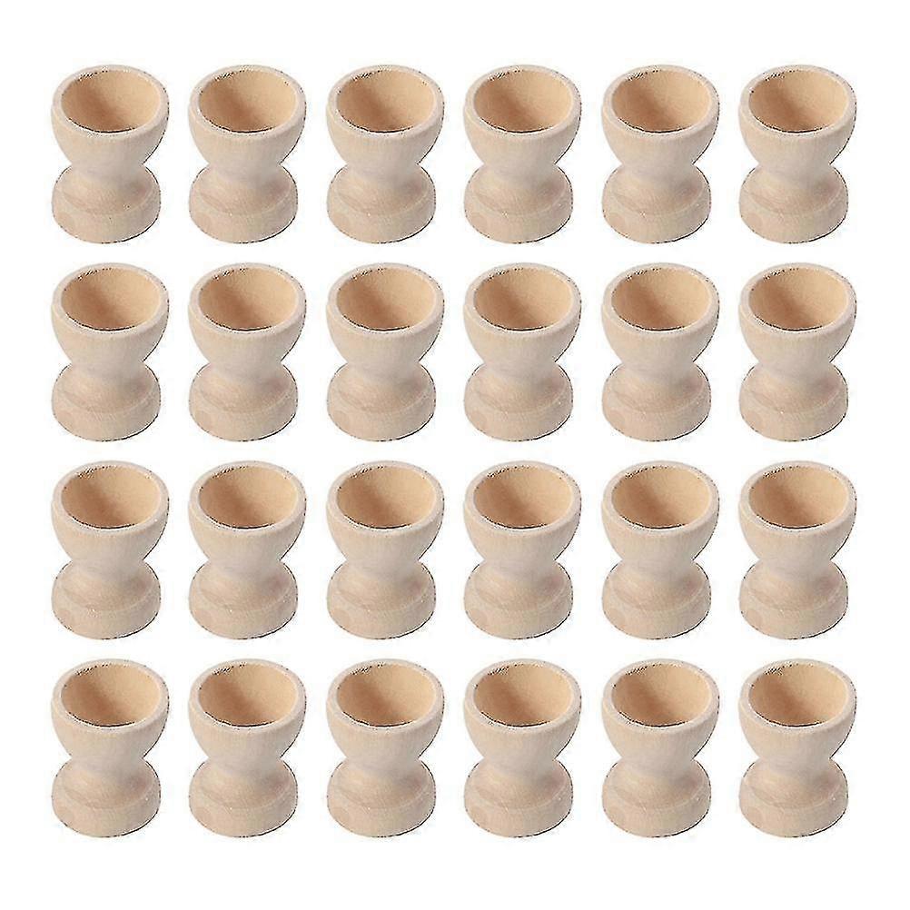 24pcs Wooden Egg Holders Egg Cups Egg Storage Holders Easter Egg Cups For Home