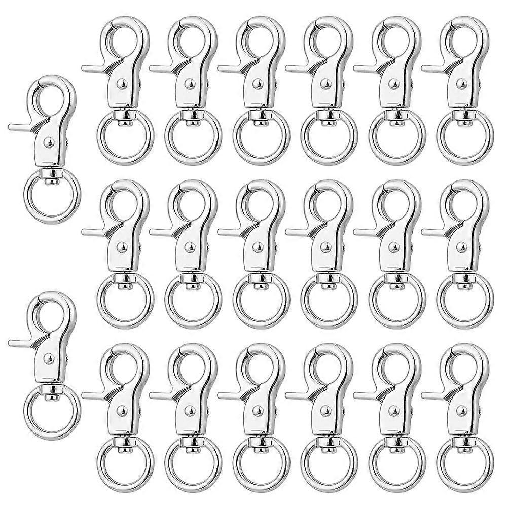 20Pcs Zinc Alloy Swivel Lobster Claw Clasps Swivel Snap Hook Platinum 47x22x7mm Hole: 13x9mm