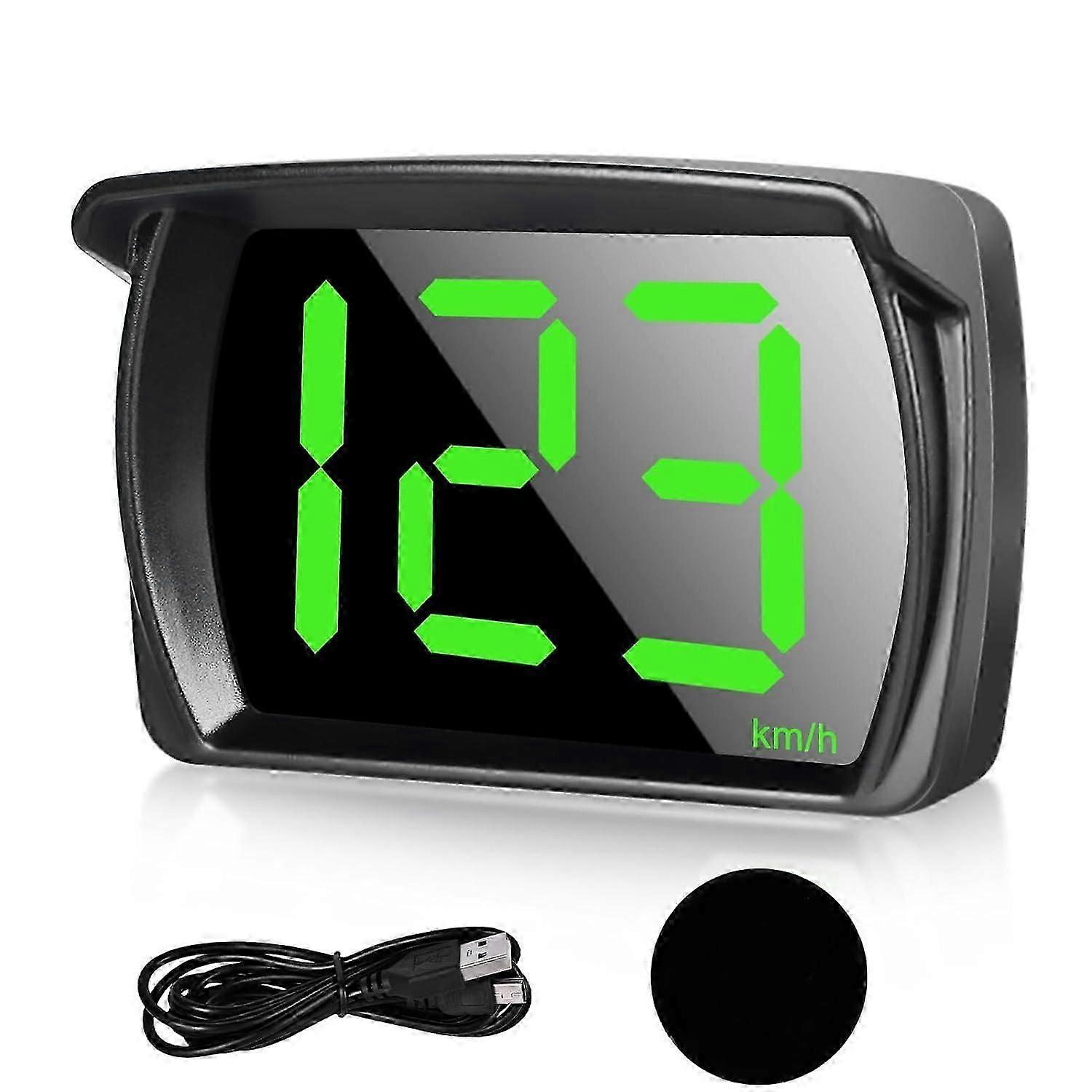 Head Up Display Auto HUD: Universal Car Digital Speedometer with GPS + Beidou Dual Chip for All Cars, USB Plug and Play, KMH P20250110615