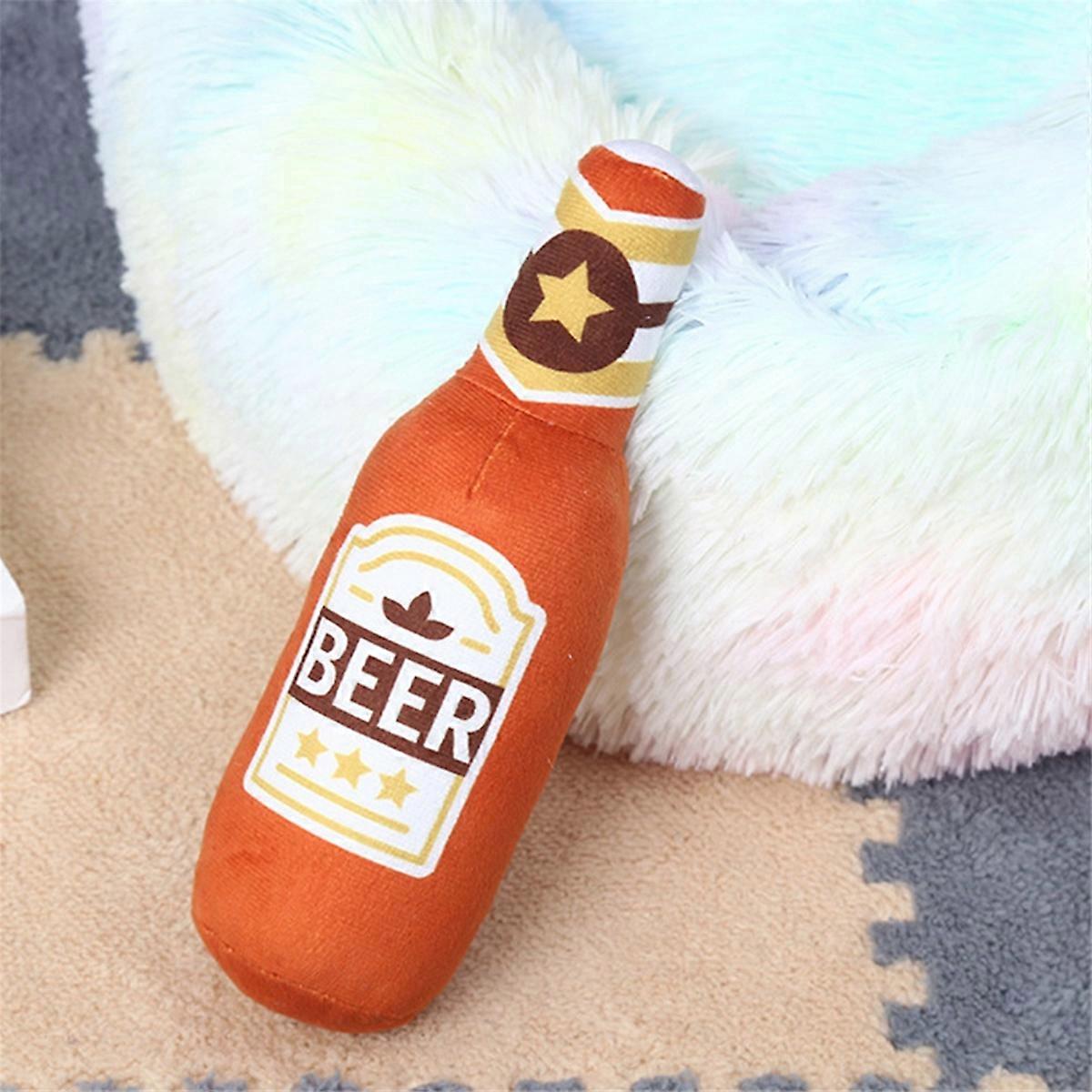 Dog Toys Pet Squeaky Beer Bottle Shaped Toy Chew Teeth Cleaning Chew Toy Pet Supplies