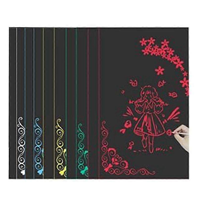 A4 Rainbow Scratch Paper, 50 Sheets for , Drawing, Engraving (5 Single Color)