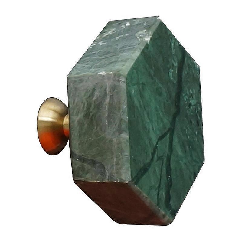 Knob Hexagonal Brass Handle Cabinet Wardrobe Door Handle Set of 2 for Furniture and Home Décor, Antique Style, 2 Inch Size