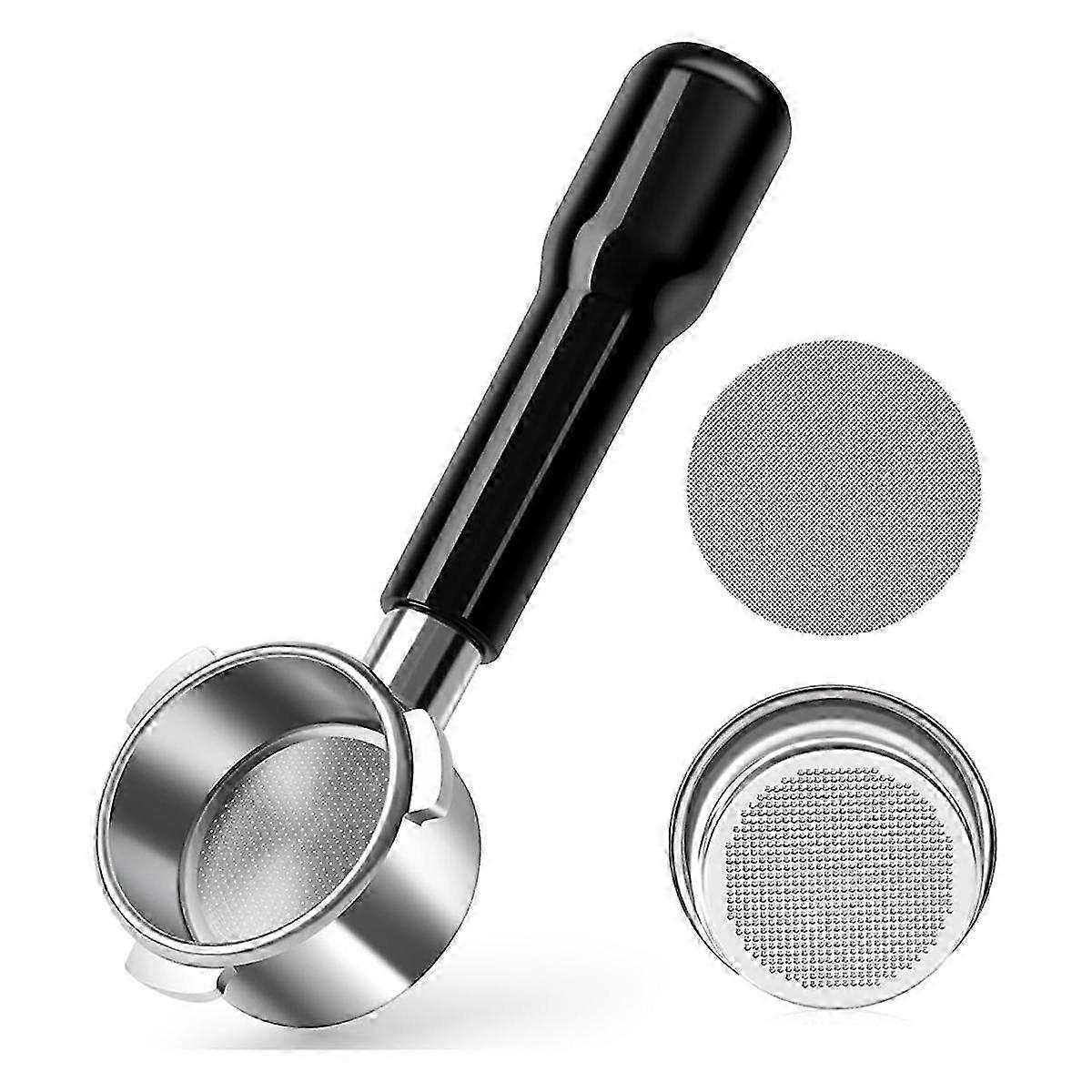54mm Bottomless Portafilter, Espresso Bottomless Portafilter with Puck Screen and Stainless Steel F